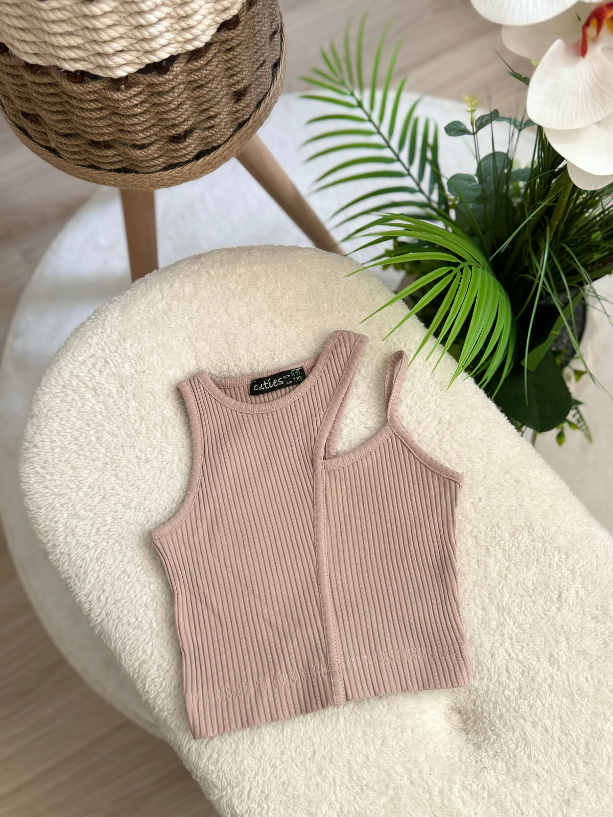 Taş Renk Crop Top