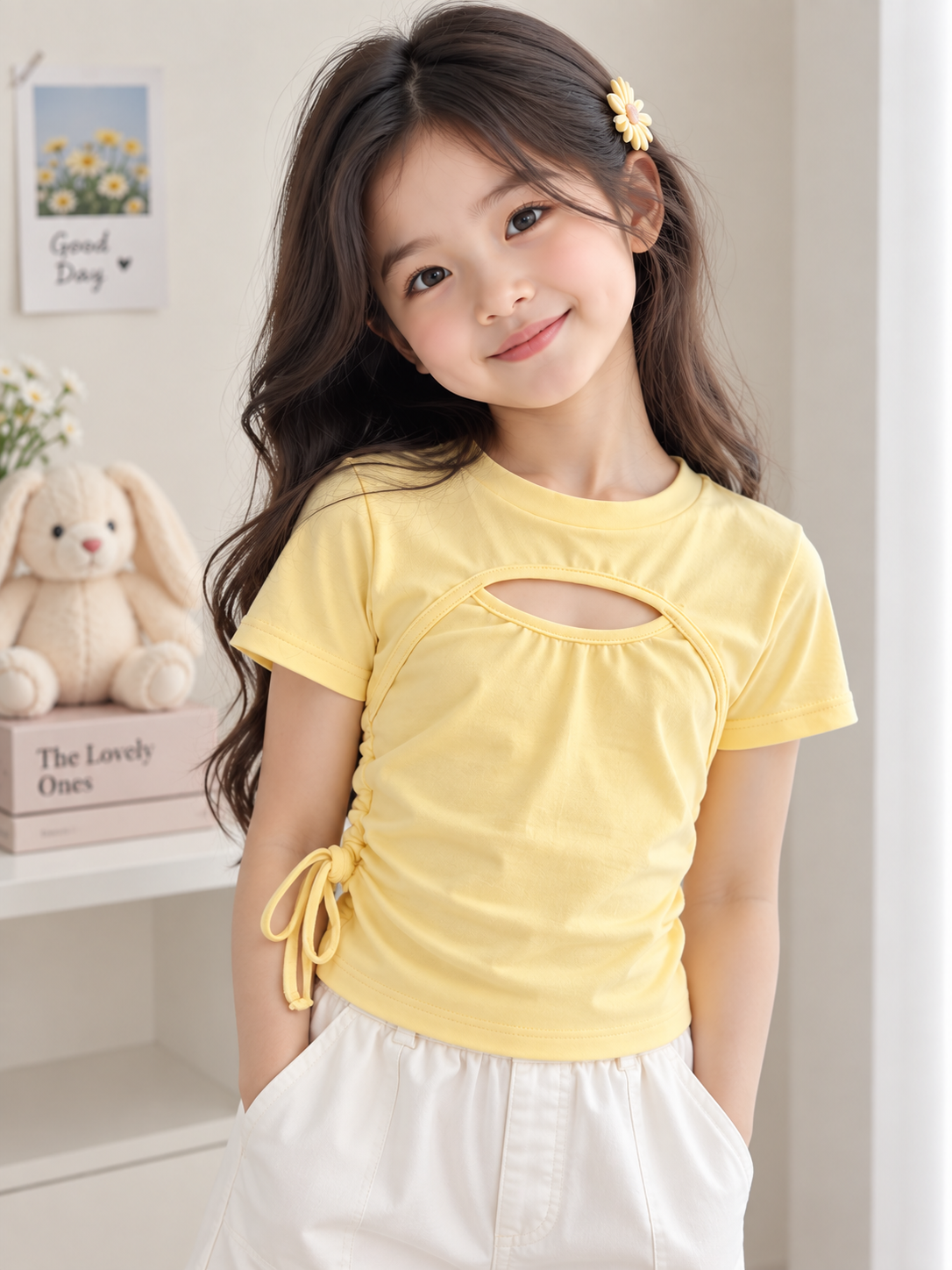 Sarı Cut/Out Bluz