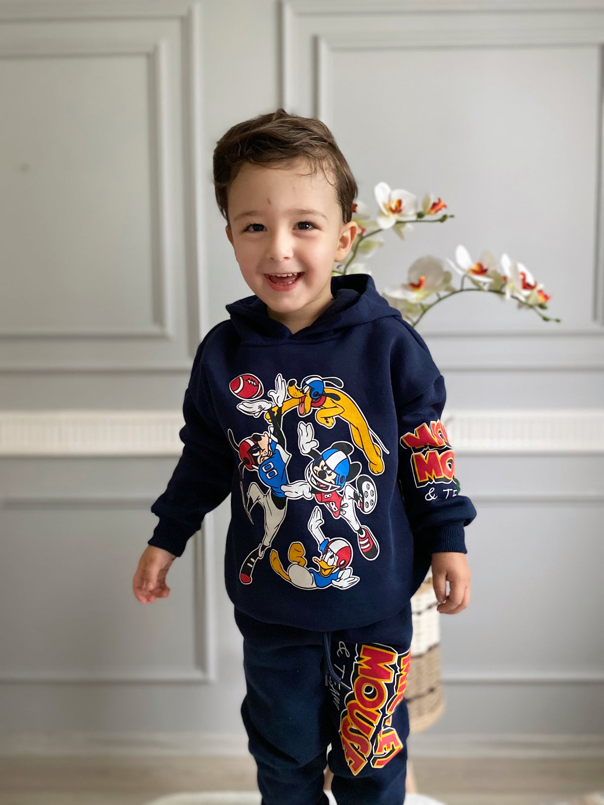 Mickey Baskılı Şardonlu Takım
