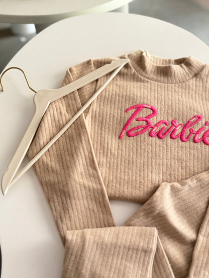 Bej Balıkçı Yaka Barbie Takım