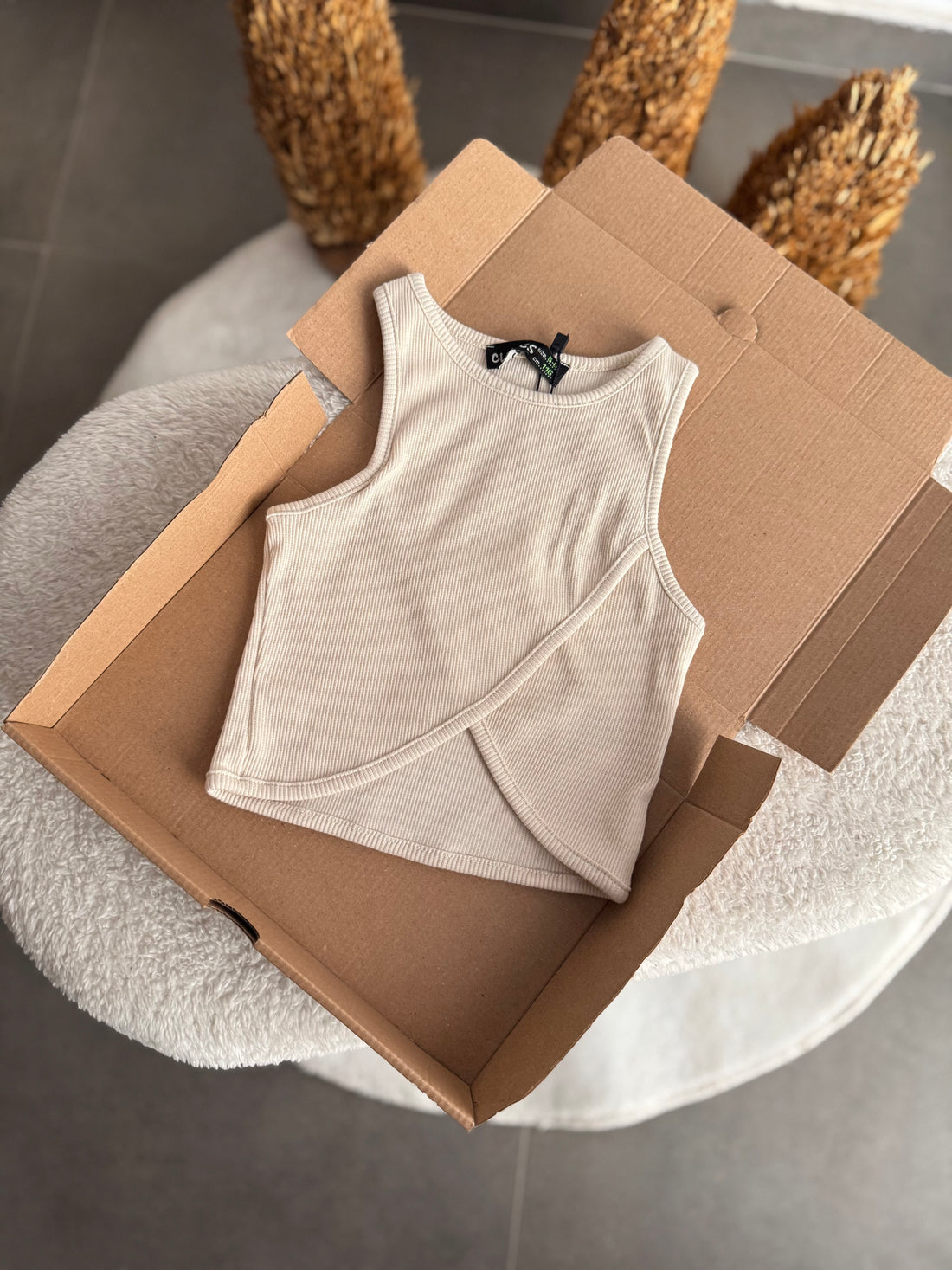 Taş Renk Crop Top