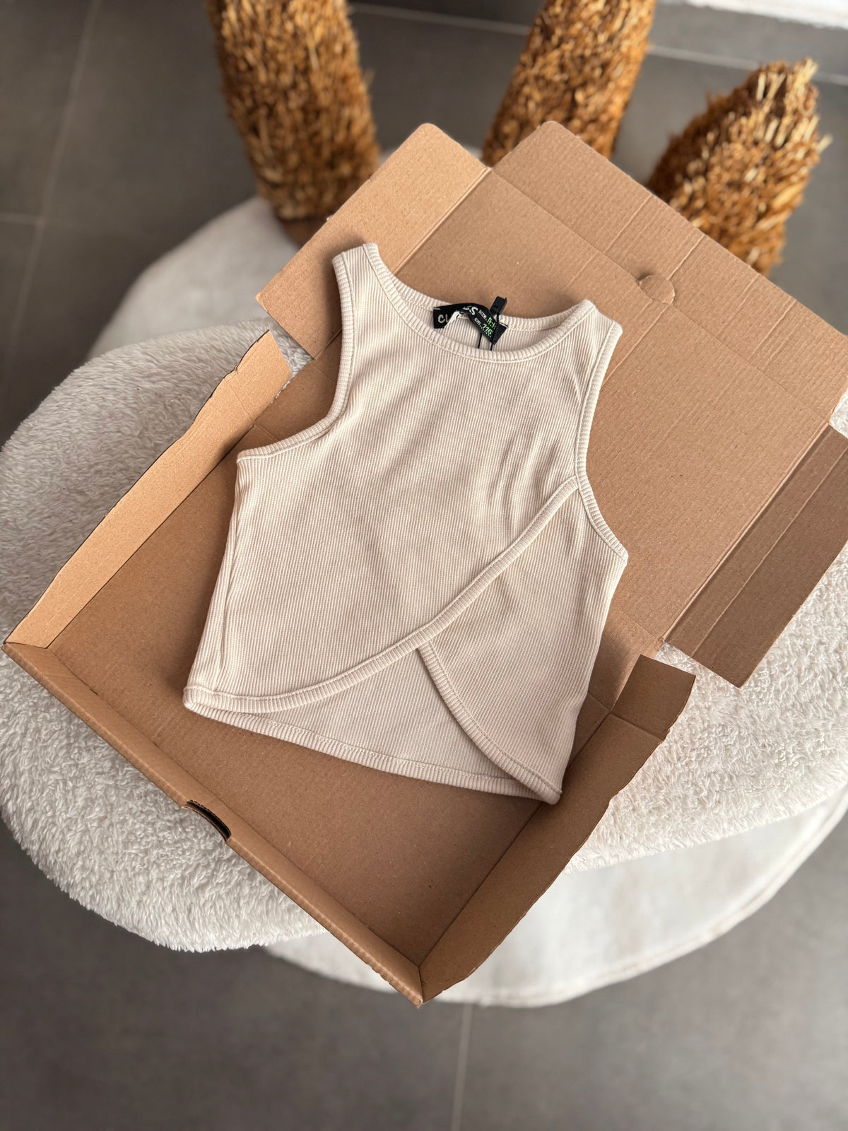 Taş Renk Crop Top