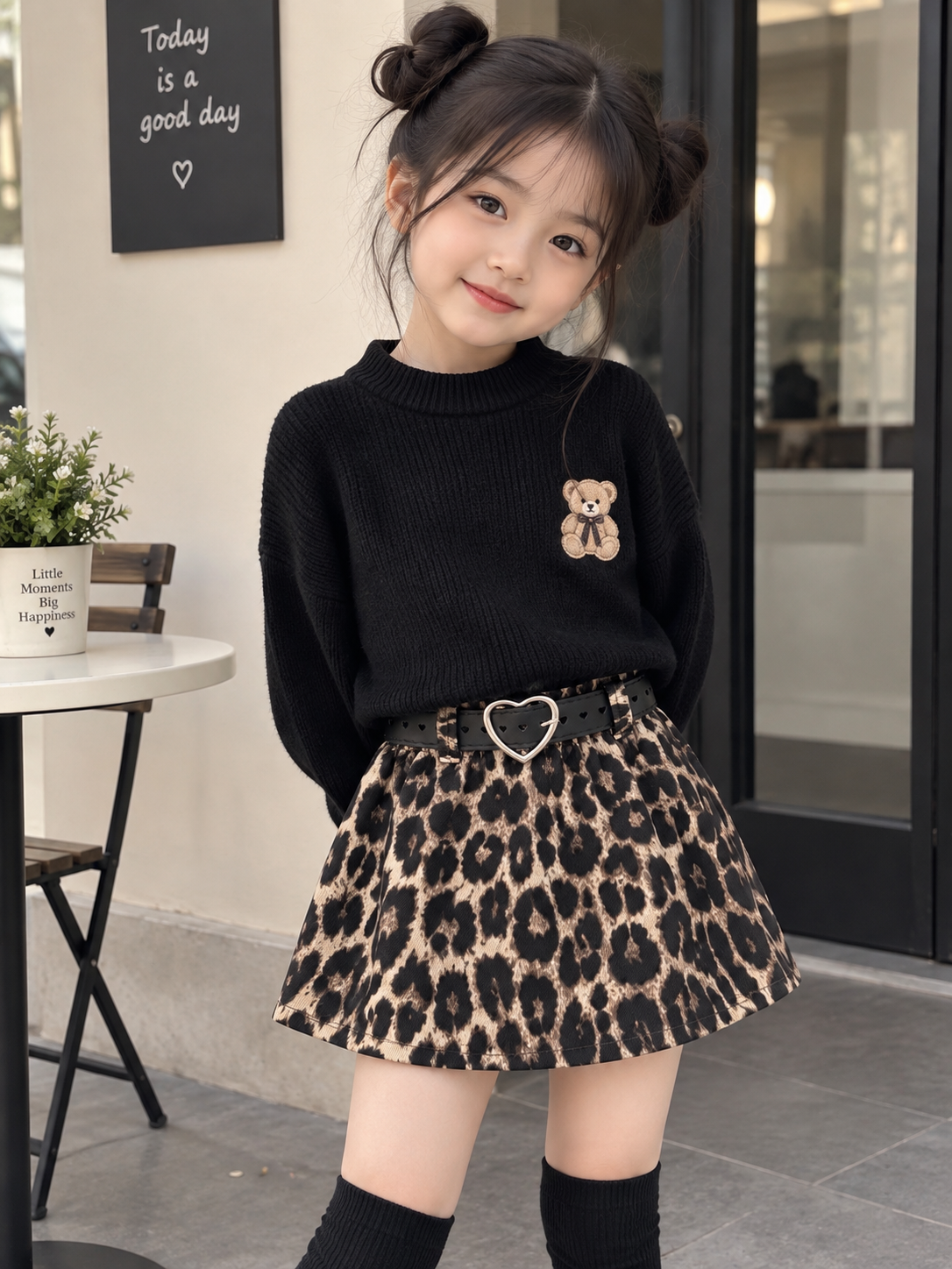 Leopar Love Kemerli Etek