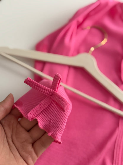 Pembe Bağcıklı Hırka