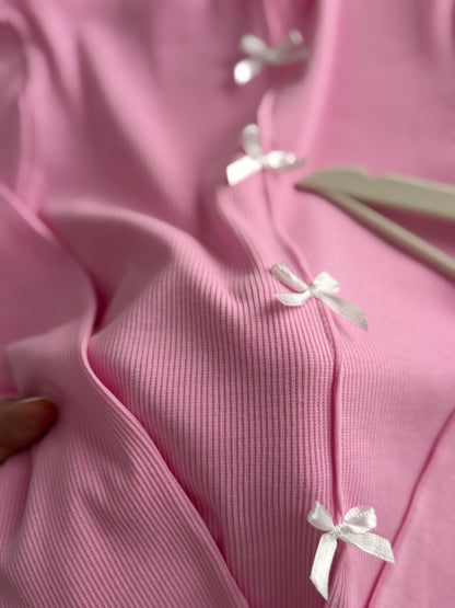 Pudra Ribbon Detaylı Bluz