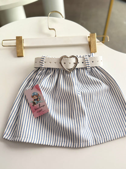 Kemerli Denim Etek