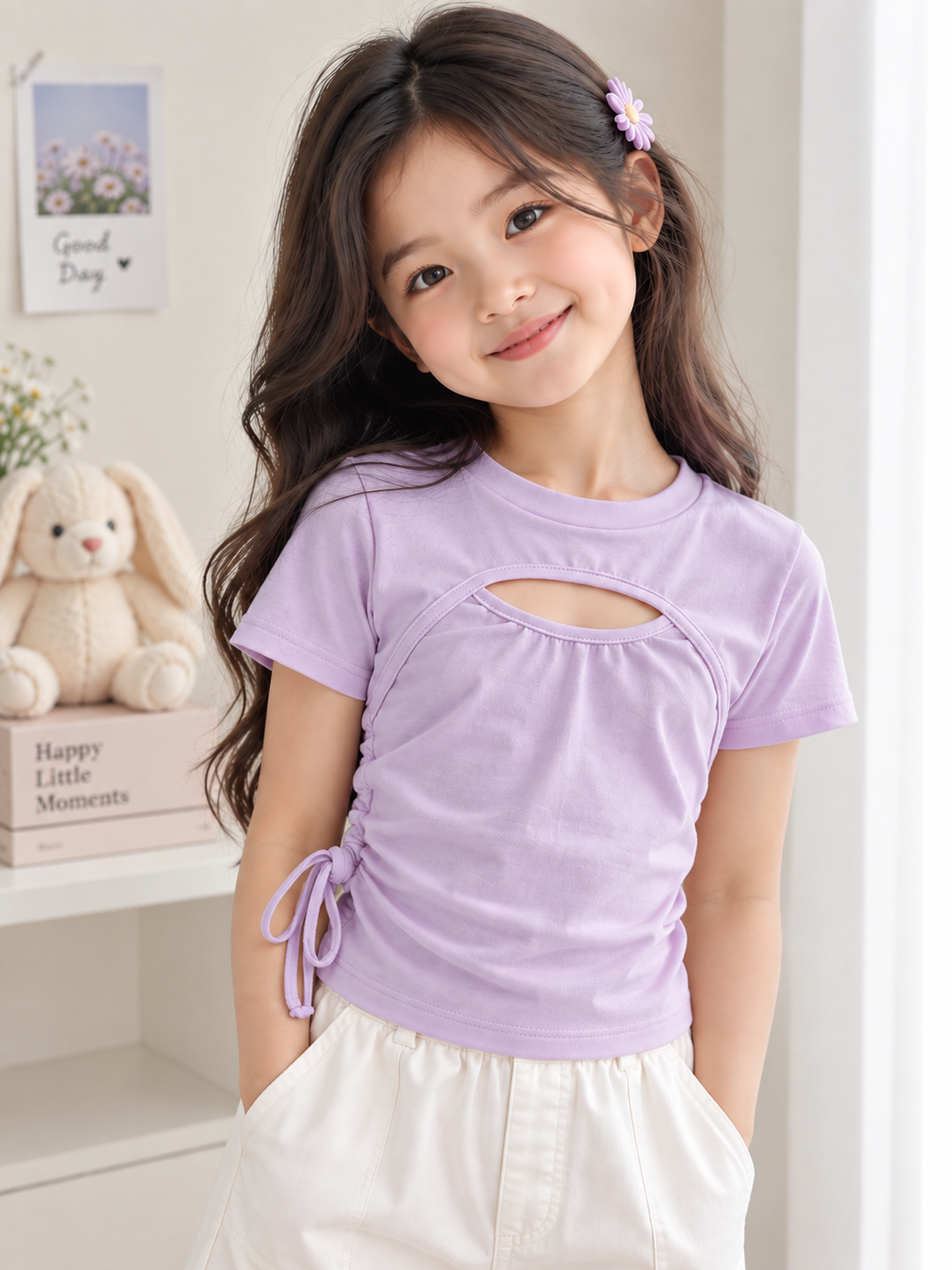 Lila Cut/Out Bluz