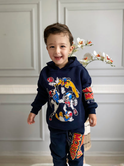 Mickey Baskılı Şardonlu Takım