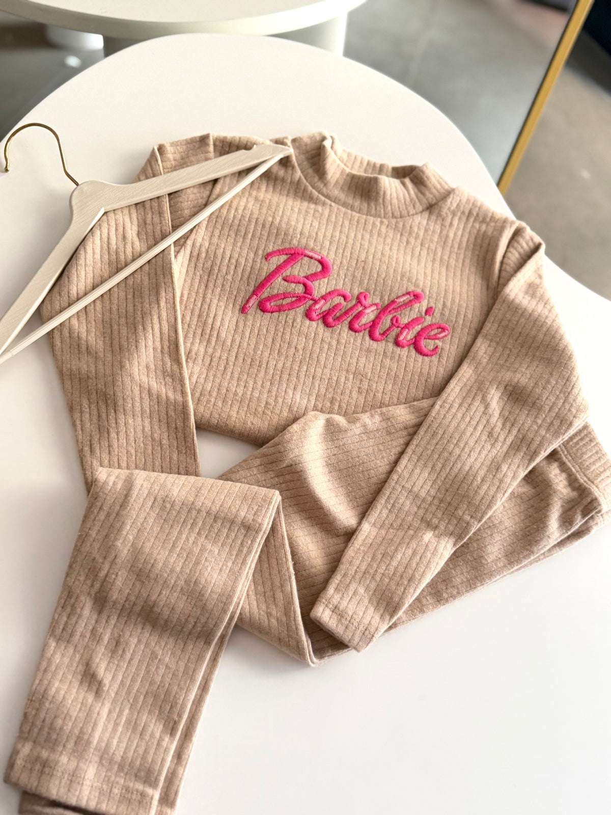 Bej Balıkçı Yaka Barbie Takım
