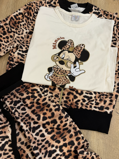 3 Parça Leopar Takım(Ceket/Bluz/Eşofman)