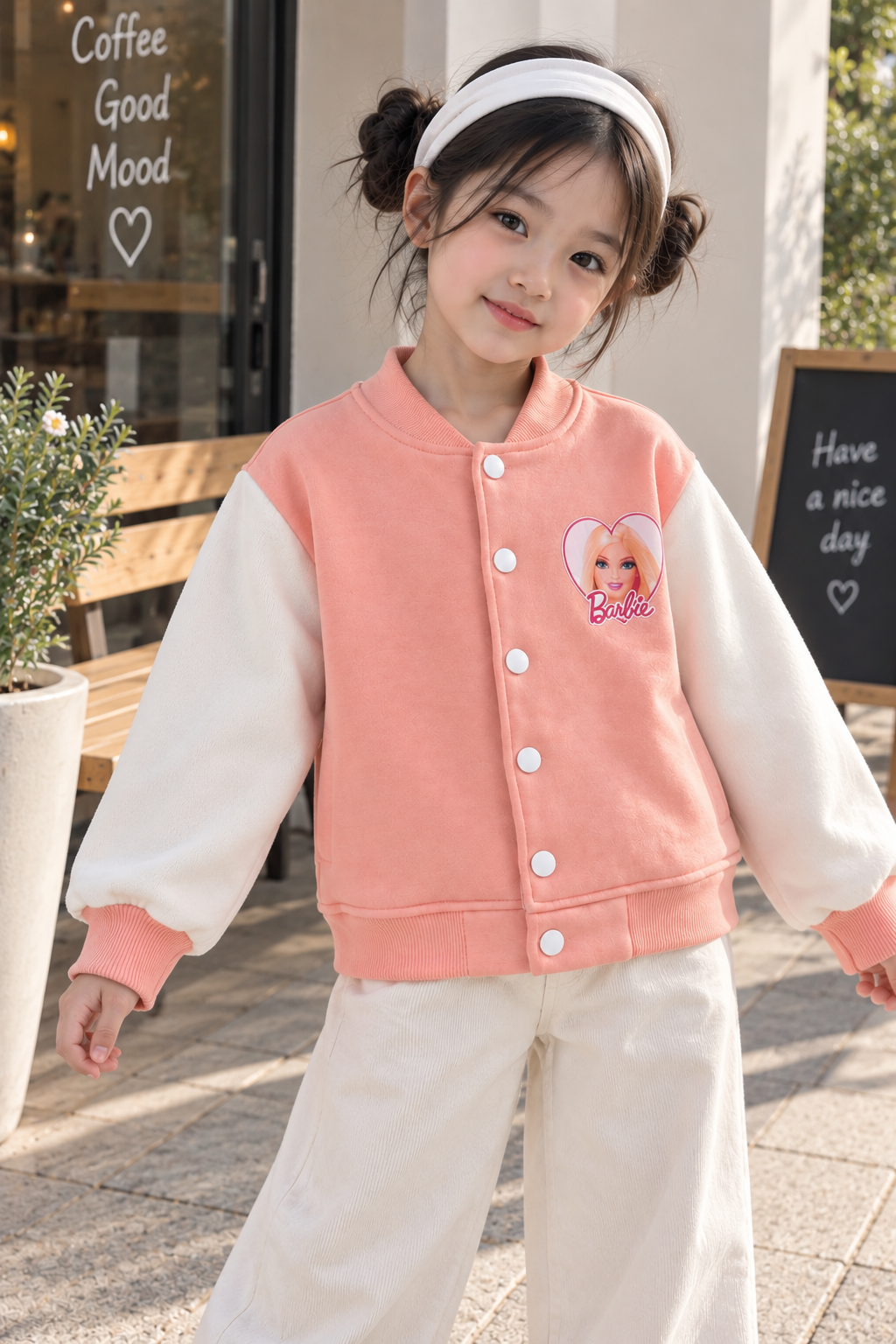 Yavruağzı Barbie Kolej Ceket
