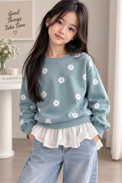 Çiçek Baskılı Sweat