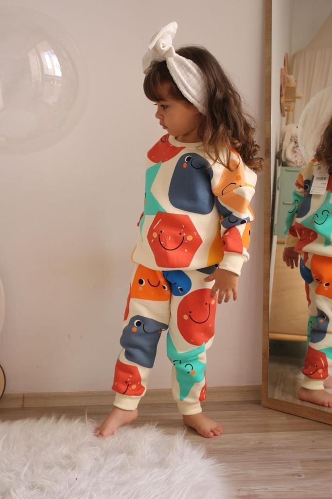 3-10 Yaş Şardonlu Geometrik Zara Takım