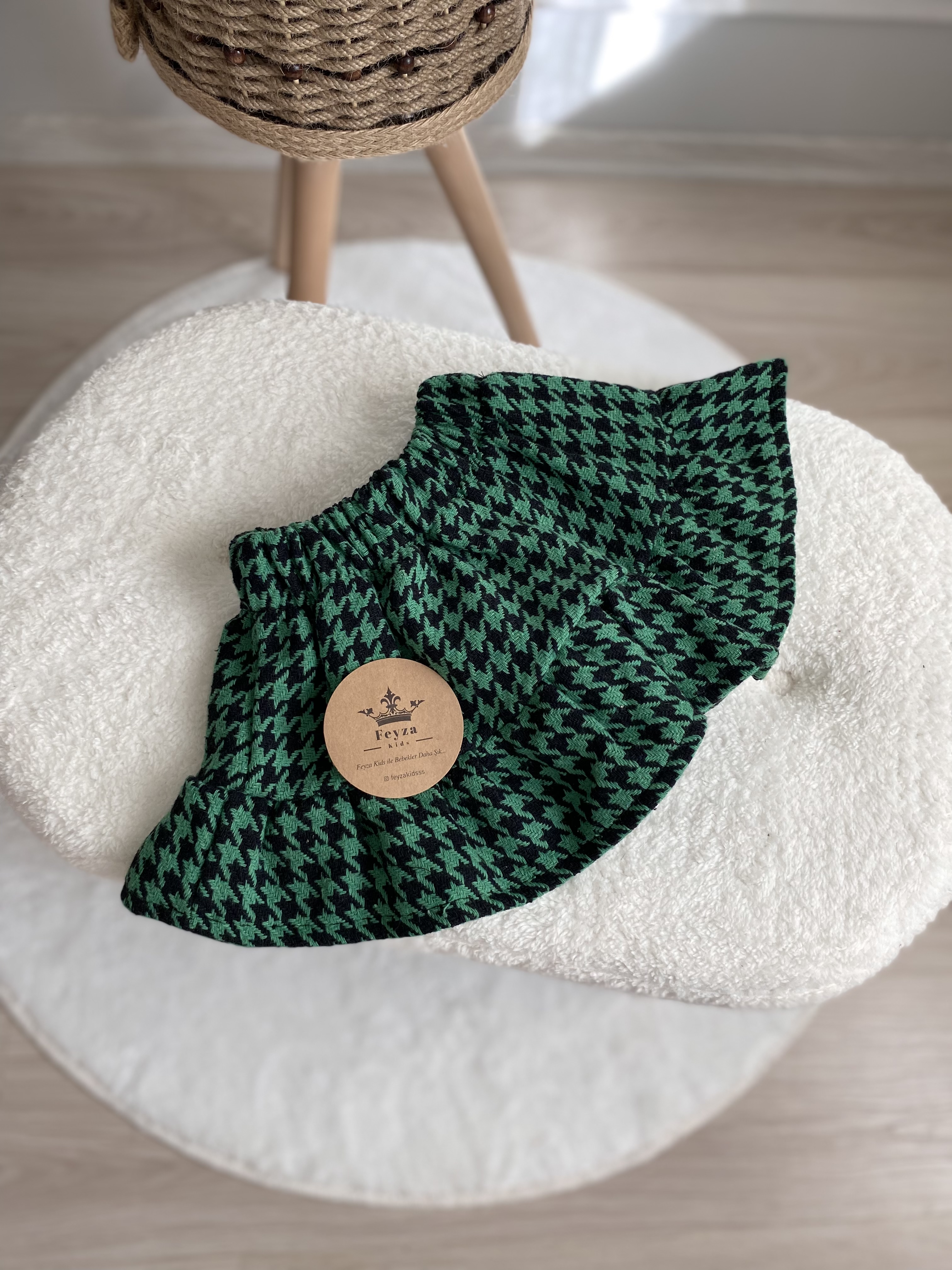 Yeşil Kazayağı Volanlı Etek