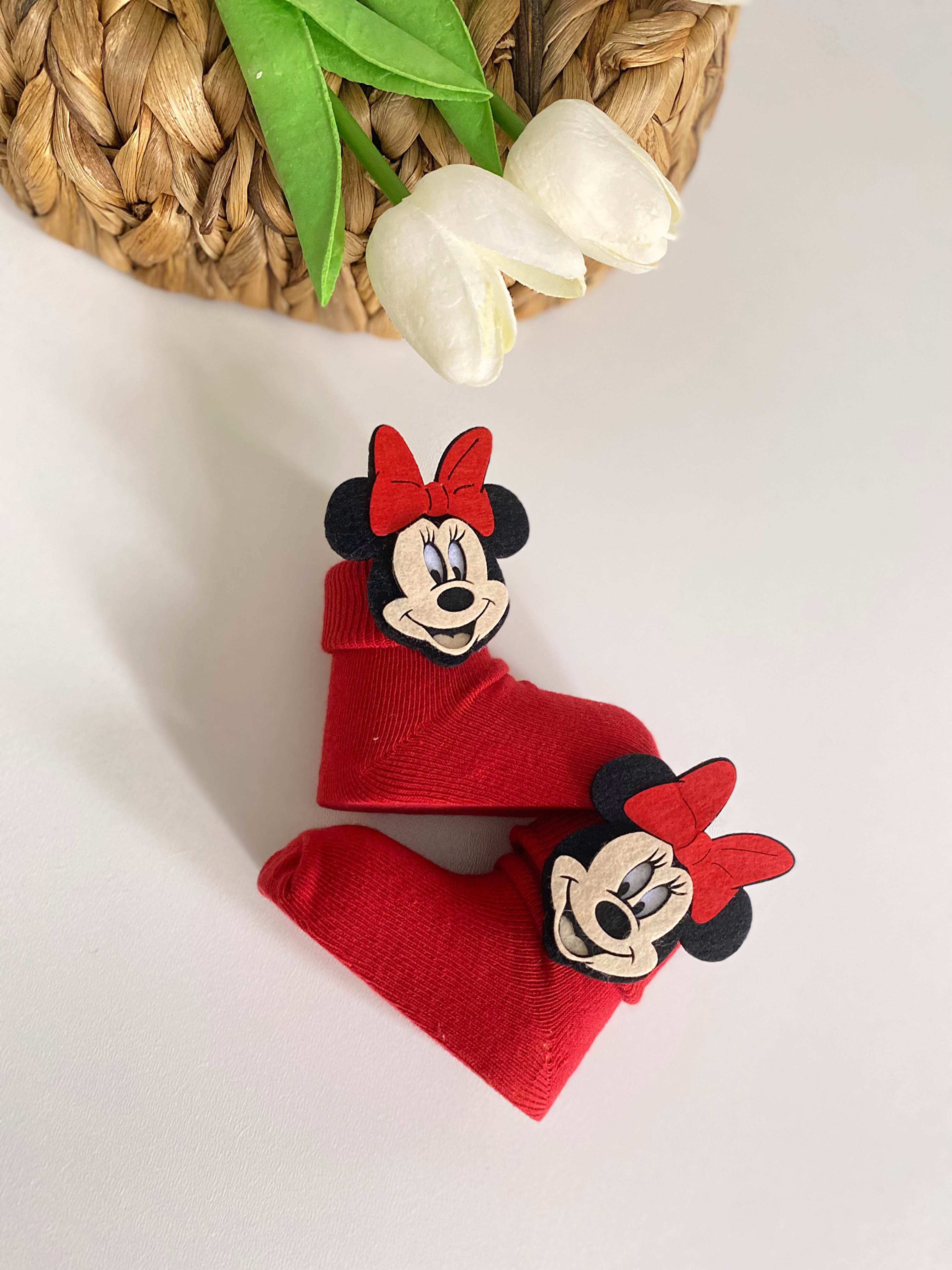 Kırmızı Mickey Soket Çorap