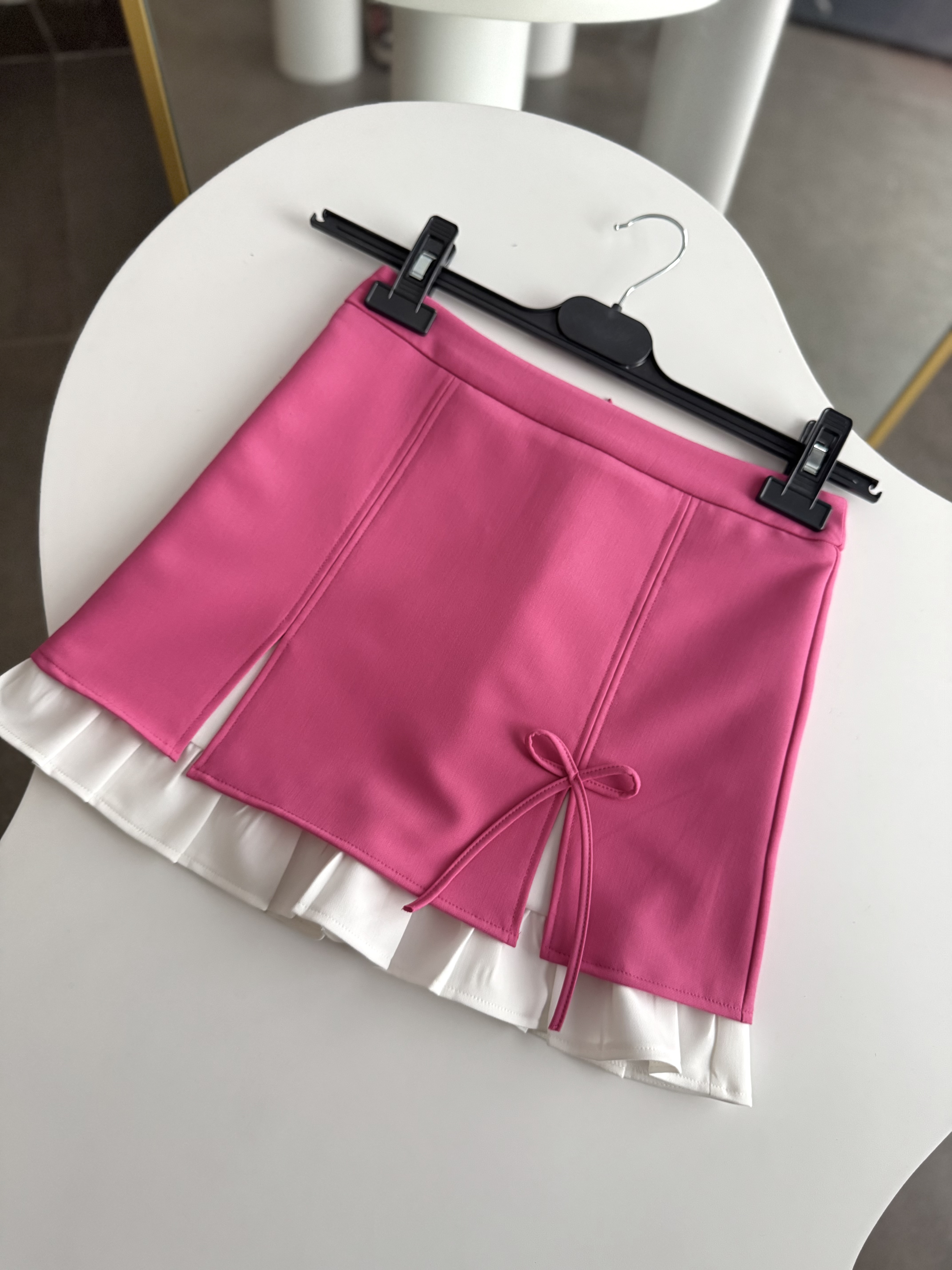 Pembe Çift Kat Tasarım Etek