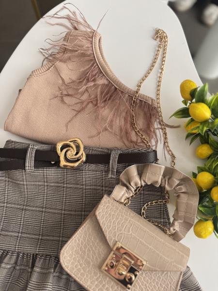 Sütlü Kahve Tasarım 3 Parça Kombin