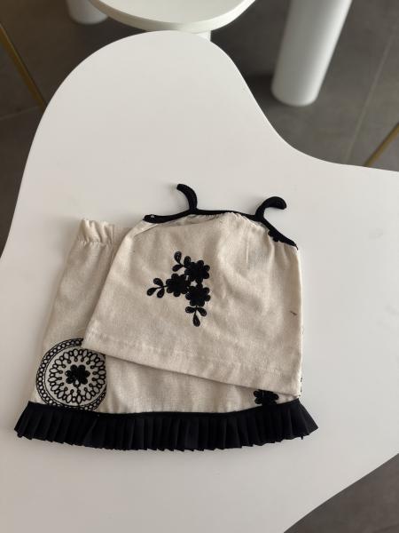 Keten Kumaş Bluz Etek Takım