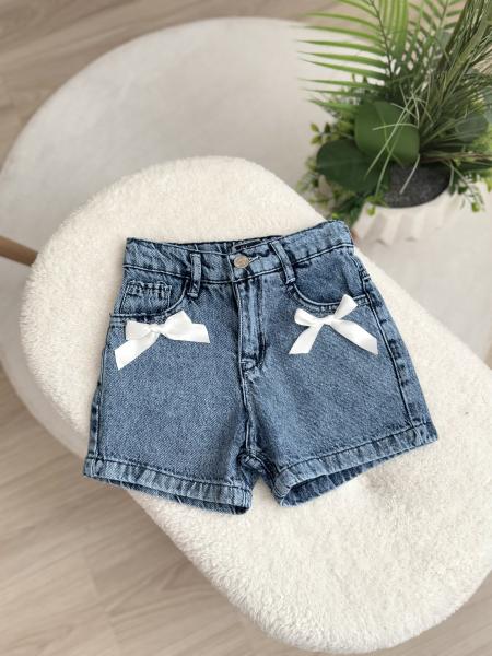 Ribbon Denim Şort